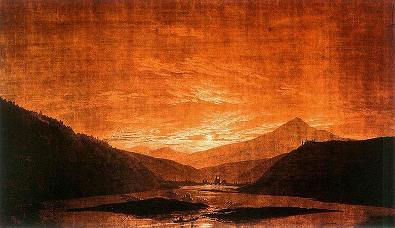 Caspar David Friedrich Mountainous River Landscape